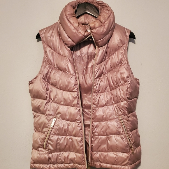 Calvin Klein Women's Mauve Puffer Collared Zip-up Vest Size Large - Picture 9 of 15